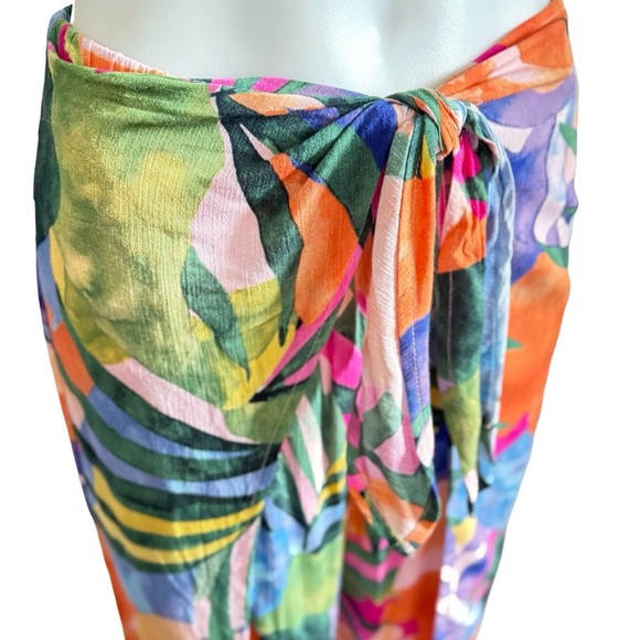 Kona Sol Blue Orange Maxi Beach Wrap Trousers Size S - Picture 3 of 8